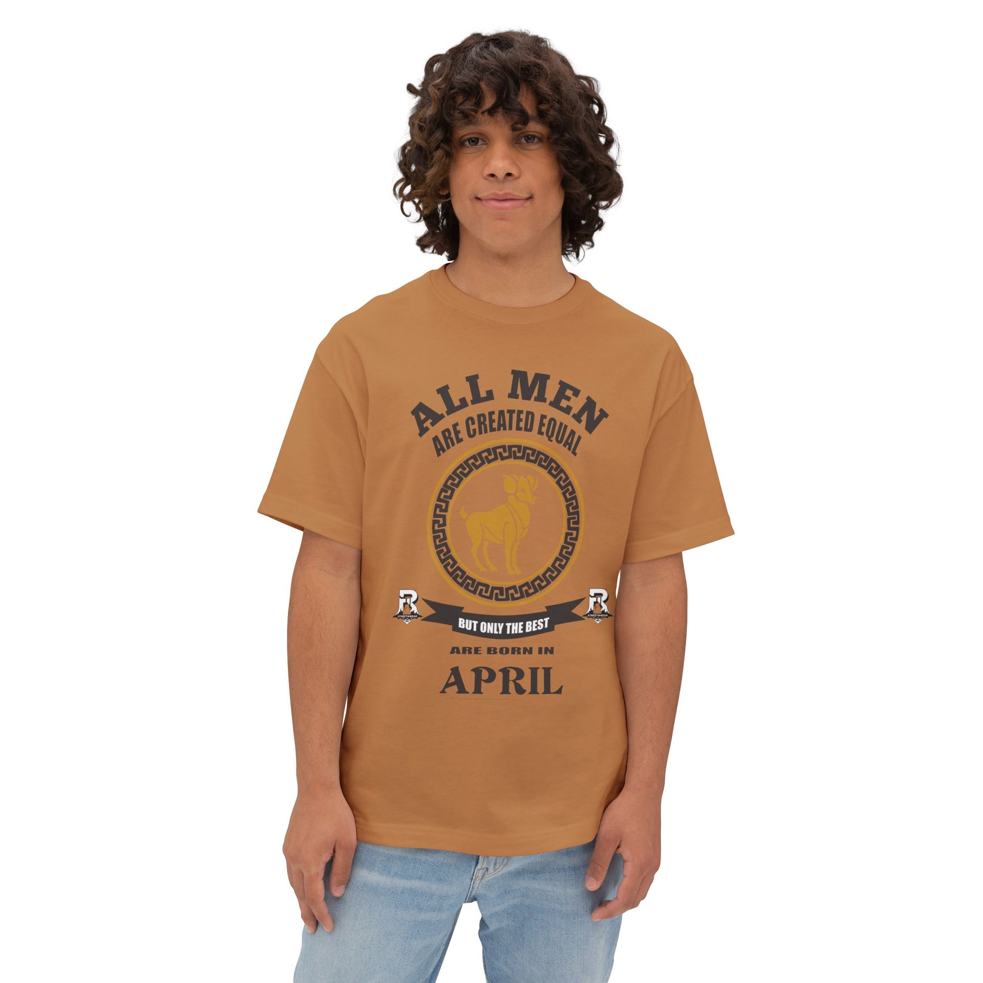 All Men Are Created Equal Oversized Tee, April Birthday Shirt, Comfortable Gift, Graphic Tee, Casual Wear