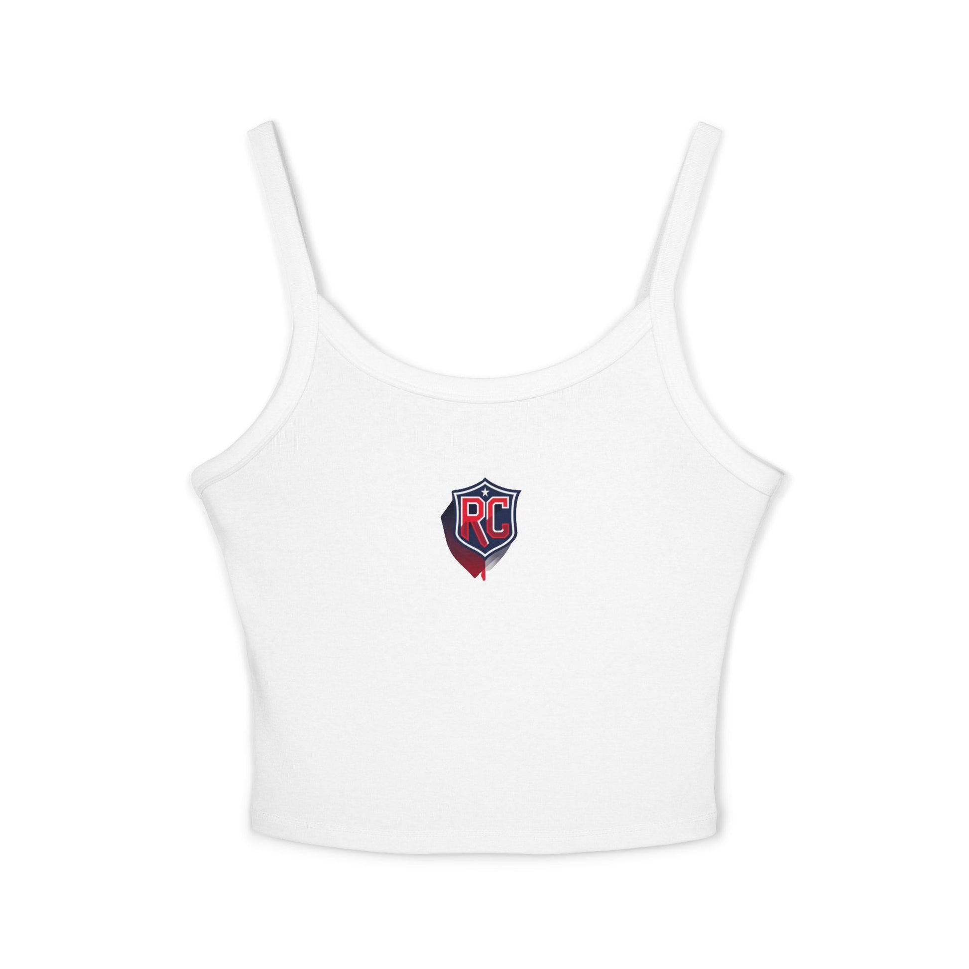 Reed Collection Stylish Women's Spaghetti Strap Tank Top with RC Shield Design – Perfect for Summer, Casual Wear, and Sporty Vibes
