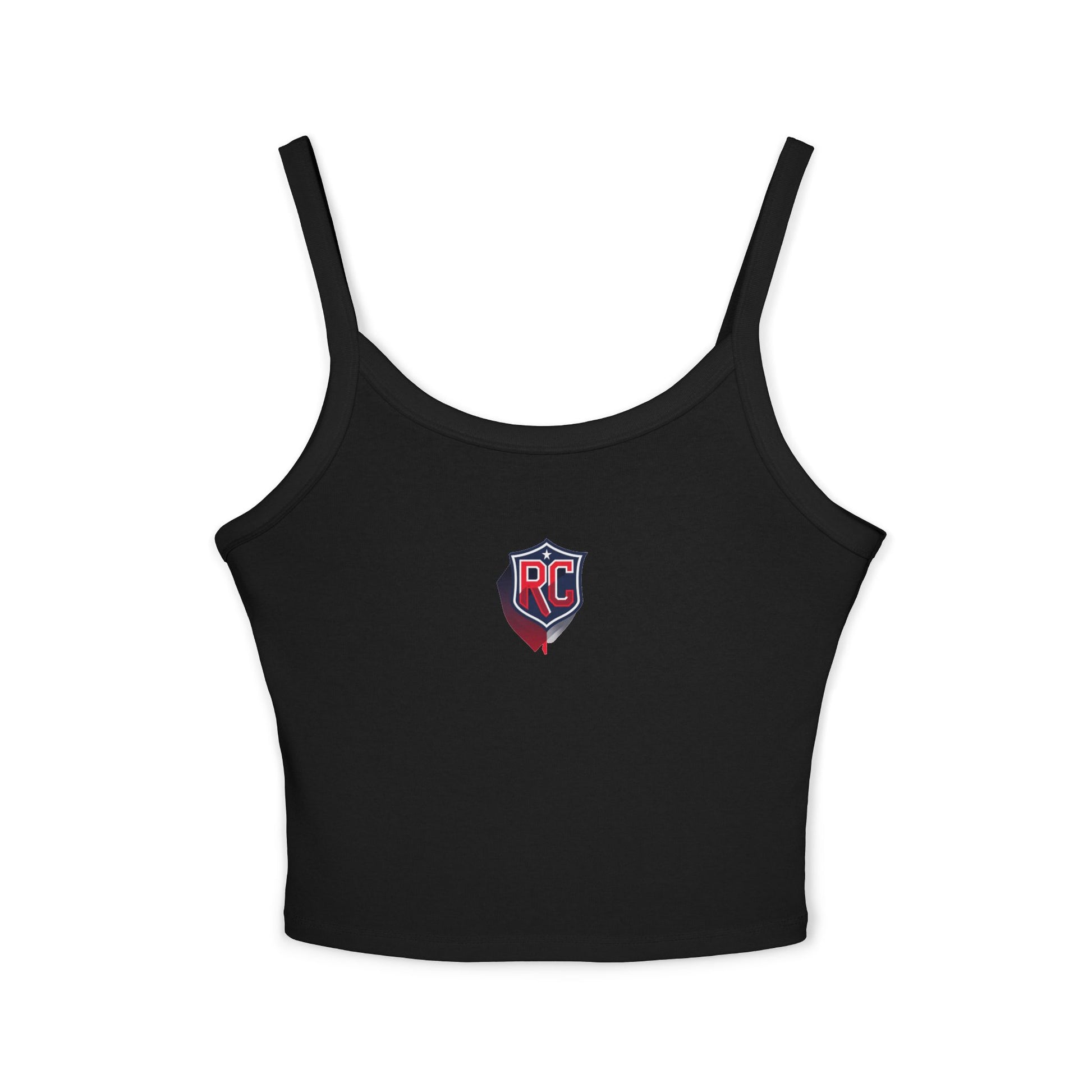 Reed Collection Stylish Women's Spaghetti Strap Tank Top with RC Shield Design – Perfect for Summer, Casual Wear, and Sporty Vibes