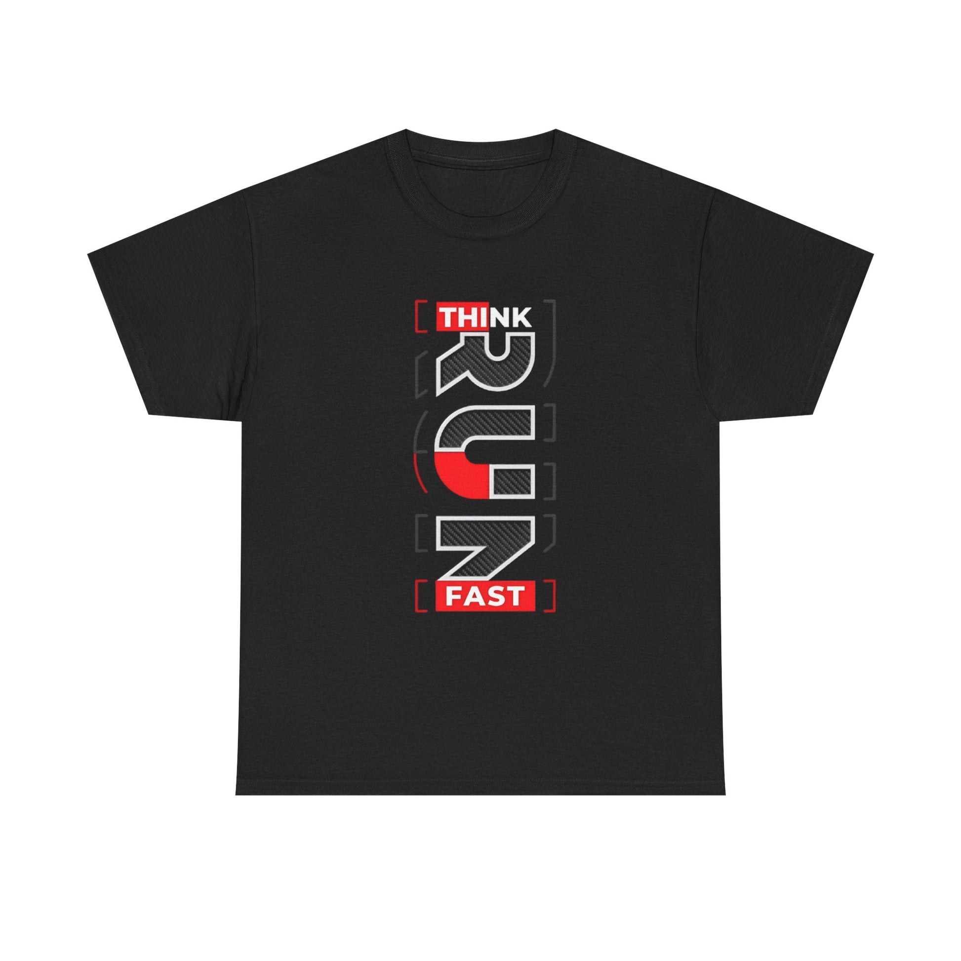 Unisex Heavy Cotton Tee with 'Think Fast' Design - Casual Streetwear, Motivational Apparel