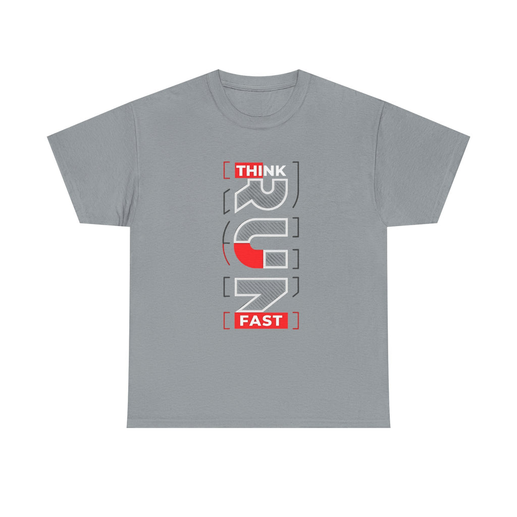 Unisex Heavy Cotton Tee with 'Think Fast' Design - Casual Streetwear, Motivational Apparel