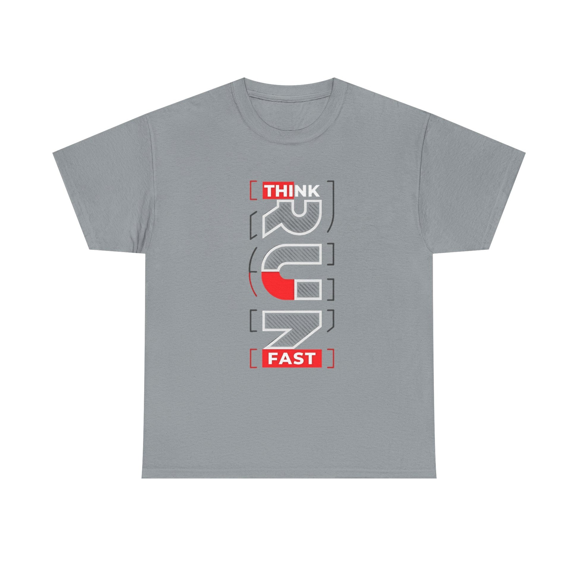 Unisex Heavy Cotton Tee with 'Think Fast' Design - Casual Streetwear, Motivational Apparel